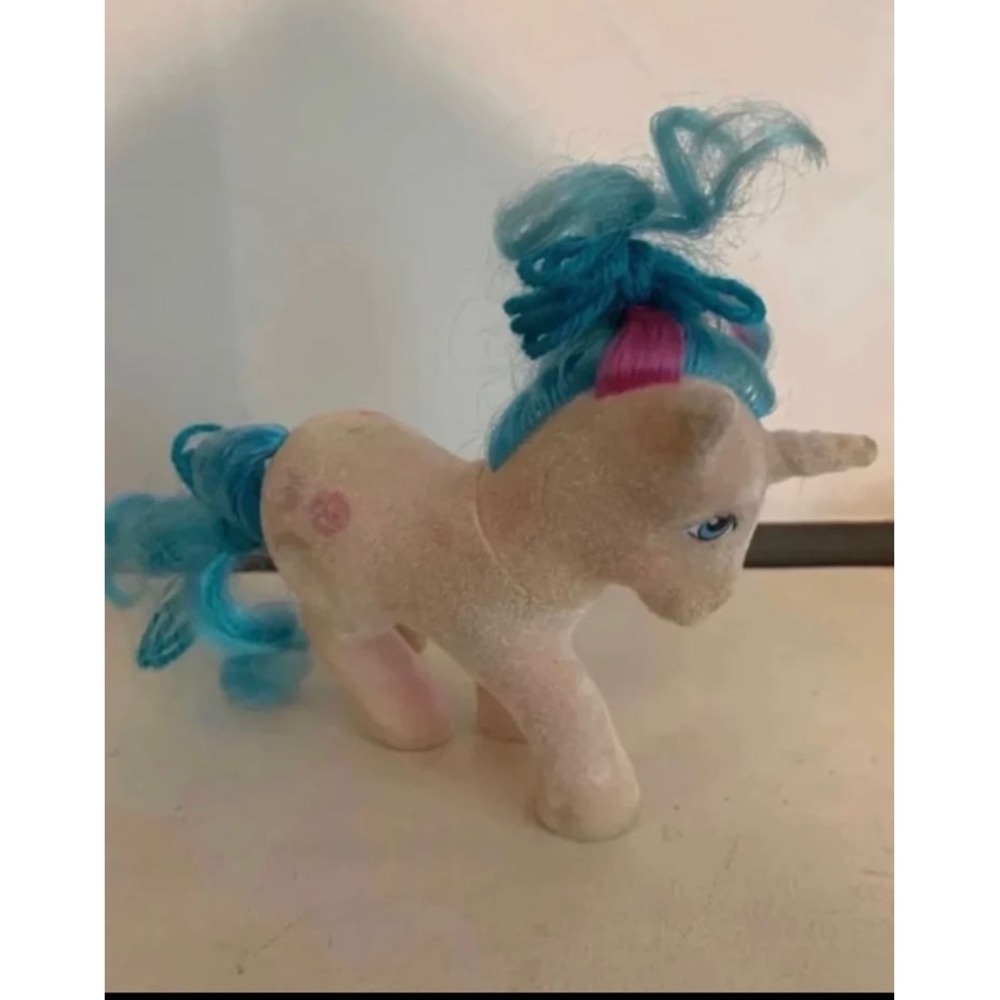 Vintage My Little Pony - So Soft Buttons - Flocked MLP G1 Unicorn Pony